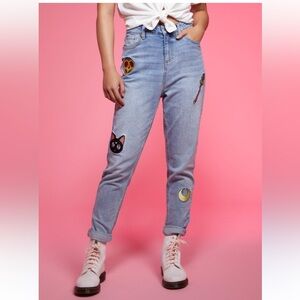 Sailor Moon Embroidered Mom Jeans
